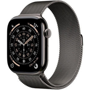Apple Watch Series 11 GPS + Cellular 46mm Slate Titanium Case with Slate Milanese Loop - M/L Apple Watch Series 11 GPS + Cellular 46mm Slate Titanium Case with Slate Milanese Loop - M/L