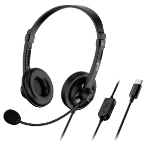 GENIUS sluchátka HS-230U, USB-C, černá