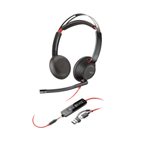 Poly Blackwire 5220 náhlavní souprava, 3.5 mm jack + USB-C/A adaptér, stereo