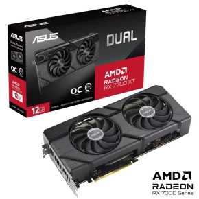 BAZAR - ASUS VGA AMD Radeon RX 7700 XT DUAL OC 12G, 12G GDDR6, 3xDP, 1xHDMI - Po opravě (Bez příšlušenství)
