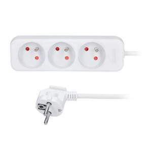 Solight prodlužovací přívod 5m, 3 zásuvky, 16A/3680W, PVC, bílý