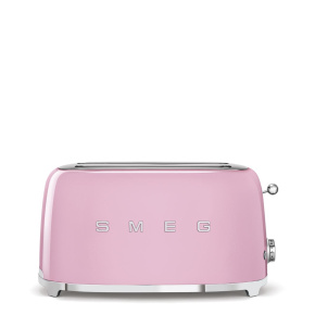 Smeg TSF02PKEU, toustovač / topinkovač, 4 toasty, 6 úrovní opékání, zásuvka na drobky, styl. 50. let, růžový