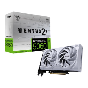 BAZAR - MSI VGA NVIDIA GeForce RTX 5060 8G VENTUS 2X OC WHITE, RTX 5060, 8GB GDDR7, 3xDP, 1xHDMI - Poškozený obal (Kompl