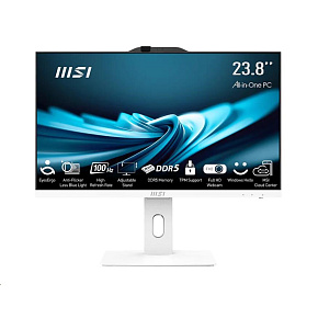 MSI AIO PRO AP242P (PRO AP242P 14M-1091XEU), i3-14100, 23.8" FHD, Anti-Glare, 16GB, 512GB SSD, No OS, White MSI AIO PRO AP242P (PRO AP242P 14M-1091XEU), i3-14100, 23.8" FHD, Anti-Glare, 16GB, 512GB SSD, No OS, White