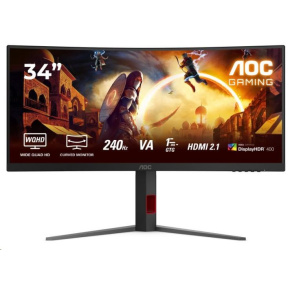 AOC MT 34" CU34G4Z - 3440x1440,VA,240Hz,2xHDMI,DP,USBhub,Pivot,Zakřivený