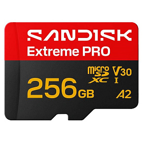 SanDisk micro SDXC Extreme PRO 256GB UHS-I U3 (250R/170W MB/s, UHS-I U3 V30) + adaptér SanDisk micro SDXC Extreme PRO 256GB UHS-I U3 (250R/170W MB/s, UHS-I U3 V30) + adaptér