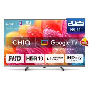 CHiQ L32FM9E TV 32", FHD, LED, metalická bezrámečková, Smart, Google TV, HDR, Chromecast