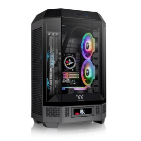 THERMAL TAKE Case The Tower 300, mATX, Průhledná bočnice, 2x 140mm Fan, černá
