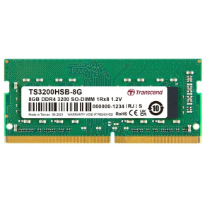 SODIMM DDR4 8GB 3200MHz TRANSCEND 1Rx16 1Gx16 CL22 1.2V