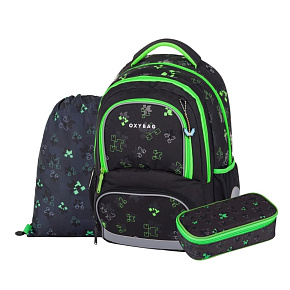 Školský batoh (3-dielny set) OXY NEXT - Green cubes Školský batoh (3-dielny set) OXY NEXT - Green cubes