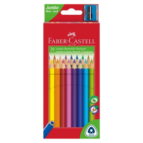 Pastelky Faber-Castell Grip Junior Jumbo, sada 20 ks + strúhadlo