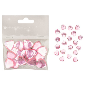 Srdiečka samolepiace ružové 2 cm (20 ks)