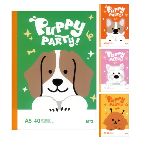 Zošit linajkový A5 M&G 40 listový Puppy Party! (4 dizajny) Zošit linajkový A5 M&G 40 listový Puppy Party! (4 dizajny)