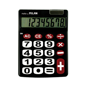 Kalkulačka stolová MILAN 8-miestna 151708 - čierna