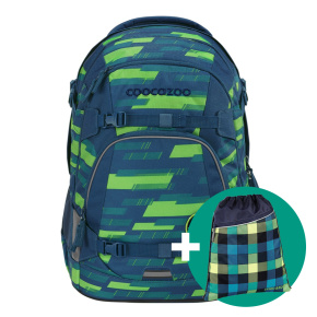 Školský ruksak coocazoo MATE, Lime Stripe, certifikát AGR + Darček