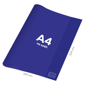 Obal na zošit A4 PVC 432x304 mm - transparentný/modrý