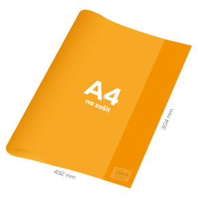 Obal na zošit A4 PVC 432x304 mm Neon Color - transparentný/oranžový