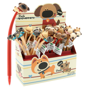 Pero gélové JUNIOR Dog 0,5 mm - modrá náplň (mix /cena 1ks)