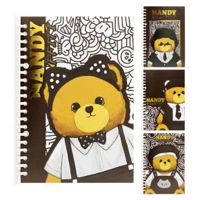 Špirálový blok JUNIOR Nandy Bear A5 80 listov, linajkový