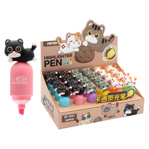 Zvýrazňovač JUNIOR Running Cats (mix 6 farieb /cena 1ks)