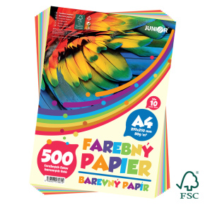 Farebný papier A4 80g 500 listov/10 farieb (pastel + neon)