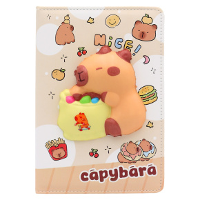 Detský zápisník A5, 80 listov, mäkká PU obálka - Capybara