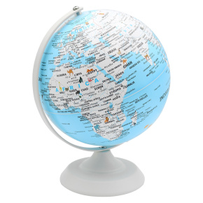 Glóbus geografický PVC - priemer 20 cm, kovový stojan
