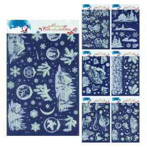 Adhézne nálepky fluorescenčné 3D 31,5 x 50 cm (mix vianočných motívov /cena 1 bal.) Adhézne nálepky fluorescenčné 3D 31,5 x 50 cm (mix vianočných motívov /cena 1 bal.)