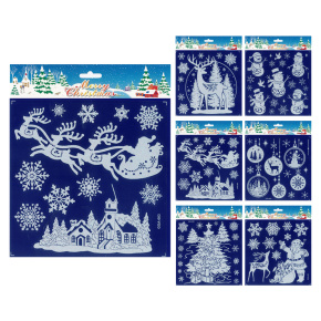 Adhézne nálepky vianočné 18,5 x 22 cm (mix tradičných motívov /cena 1 bal.) Adhézne nálepky vianočné 18,5 x 22 cm (mix tradičných motívov /cena 1 bal.)