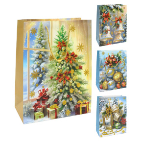 Darčeková taška vianočná 26x10,5x32 cm (mix 4 dizajnov /cena za 1 ks) Darčeková taška vianočná 26x10,5x32 cm (mix 4 dizajnov /cena za 1 ks)