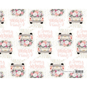 Darčekový baliaci papier MATRIMONIO 70x100 cm - Happy Wedding