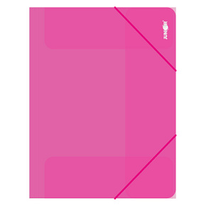 Odkladacia mapa s 3 chlopňami a gumičkou PP/A4, priehľadná/červená