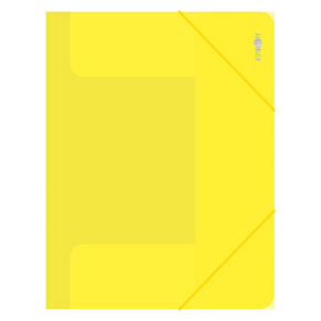 Odkladacia mapa s 3 chlopňami a gumičkou PP/A4, priehľadná/žltá