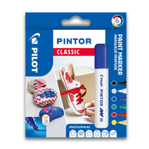 Dekoračný popisovač PILOT "Pintor Classic", sada 6 ks, hrot M