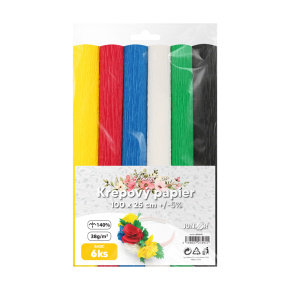 Krepový papier JUNIOR 100x25 cm BASIC Florist (sada 6 ks)
