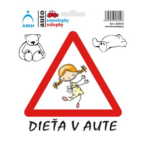 Informačná samolepka Dieťa v aute (veselé dievča) 15x17 cm