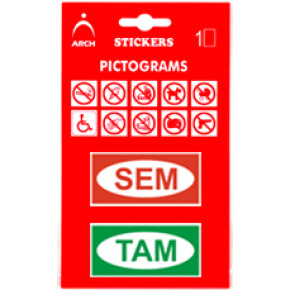 Informačná samolepka Sem /Tam (8 x 8 cm)