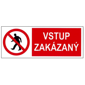 Informačná samolepka Vstup Zakázaný (105x40 mm)