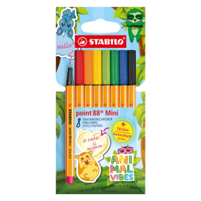 Liner STABILO point 88 Mini Animal Vibes (sada 8 ks)