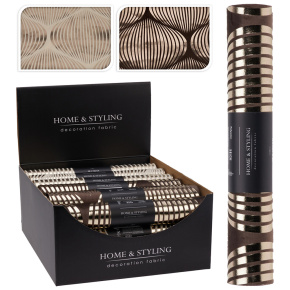 Organza látková 28x150 cm - zlaté pruhované tvary (mix 2 farieb) Organza látková 28x150 cm - zlaté pruhované tvary (mix 2 farieb)