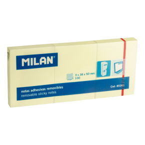 Blok lepiaci MILAN 38 x 50 mm (3x 100 listov) jasno žltý Blok lepiaci MILAN 38 x 50 mm (3x 100 listov) jasno žltý
