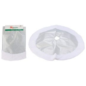 Sukňa pod vianočný stromček, priemer 90 cm - strieborná metalická Sukňa pod vianočný stromček, priemer 90 cm - strieborná metalická