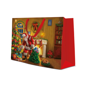 Darčeková taška vianočná 33,5x13x26,5 cm Santa is here Darčeková taška vianočná 33,5x13x26,5 cm Santa is here