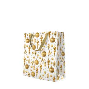 Darčeková taška vianočná 20x10x25 cm premium Golden Glow Darčeková taška vianočná 20x10x25 cm premium Golden Glow