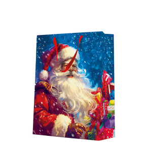 Darčeková taška vianočná 30x12x41 cm Santa Claus with gift boxes Darčeková taška vianočná 30x12x41 cm Santa Claus with gift boxes