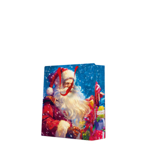 Darčeková taška vianočná 20x10x25 cm Santa Claus with gift boxes Darčeková taška vianočná 20x10x25 cm Santa Claus with gift boxes
