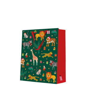Darčeková taška vianočná 26,5x13x33,5 cm Animals in a Christmas mood Darčeková taška vianočná 26,5x13x33,5 cm Animals in a Christmas mood