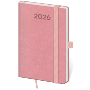 Diár 2026 týždenný vreckový Print Pop - ružová