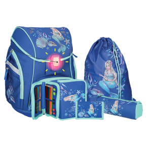 Školská taška - 5-dielny set, PRO LIGHT Mermaid, LED