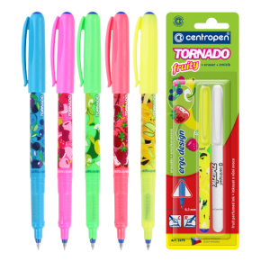 Pero guľôčkové CENTROPEN 2675/2 Tornado Fruity + zmizík, blister